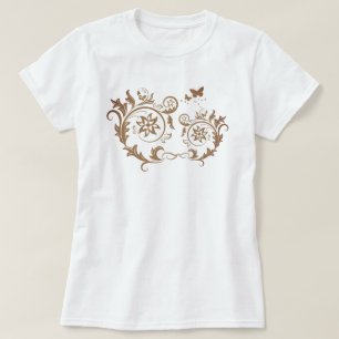 Camiseta Intrincado Ornato Floral Mandala Remolino