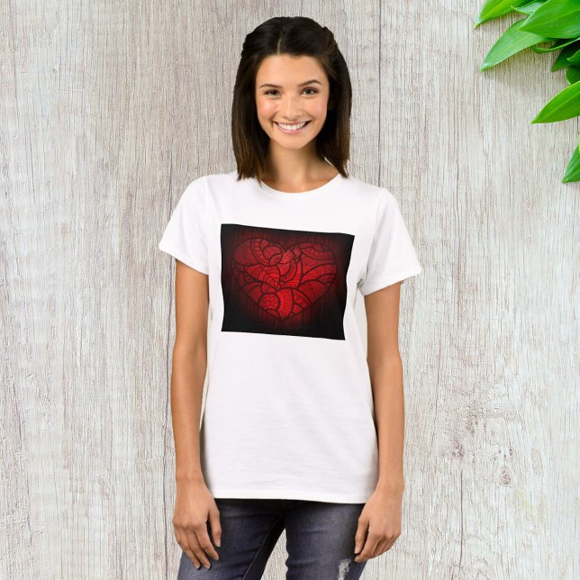 Camiseta Intrincado patrón de boho romántico del corazón de (Subido por el creador)