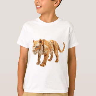 Camiseta Intrincado Tigre de Origami Escultura de Papel Hec