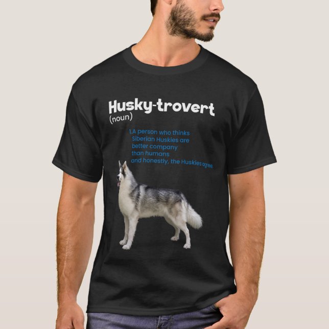Camiseta Intro de definición de humor Husky siberiano y tro (Anverso)