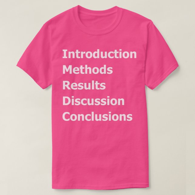 Camiseta Introduction Methods Results Discussion Conclusion (Diseño del anverso)