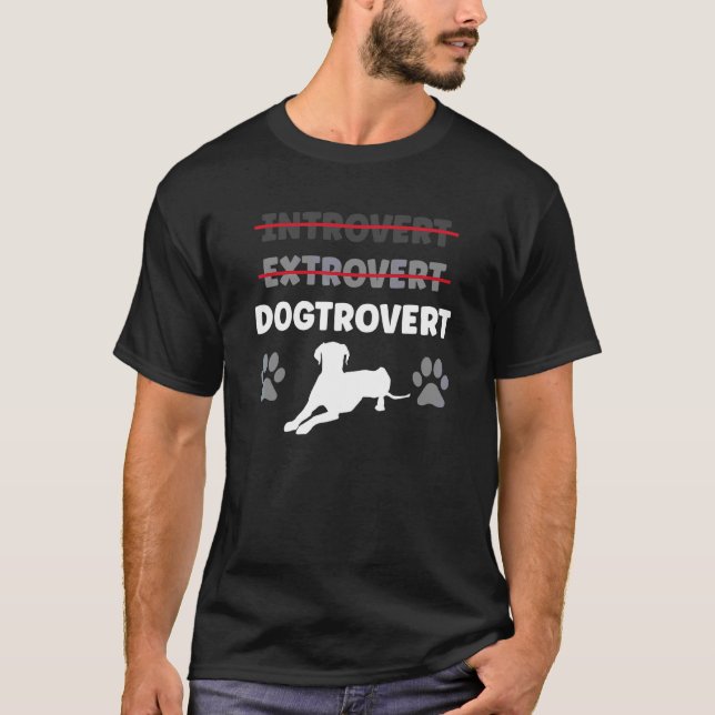 Camiseta Introvert Extrovert Dogtrovert Prefiere El Com (Anverso)