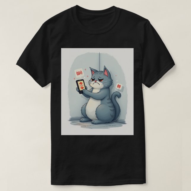 Camiseta Introvert Feed Refresh Avoidance Funny Cat Sticker (Diseño del anverso)