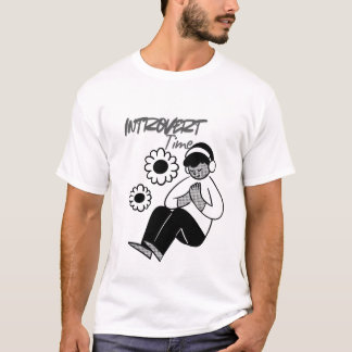Camiseta Introvert Time Minimal Typography T-Shirt