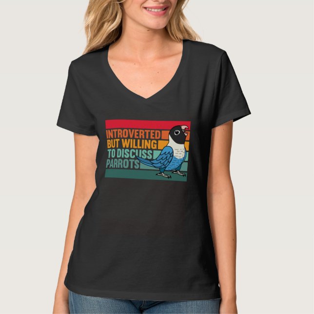 Camiseta Introverted But Parrots Blue masked Lovebird (Anverso)