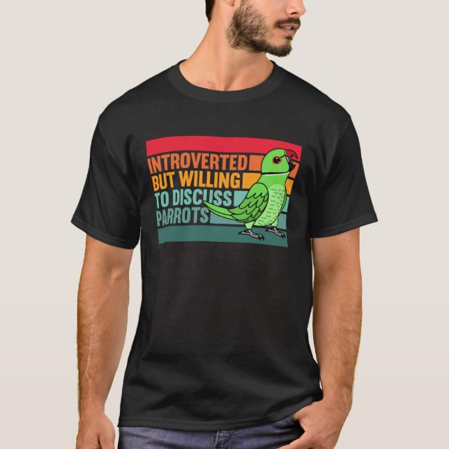 Camiseta Introverted But Parrots Green Indian Ringneck (Anverso)