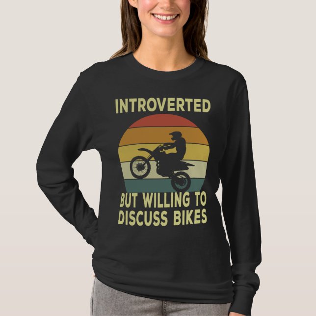 Camiseta Introverted But Willing To Discuss Bikes  Bike (Anverso)