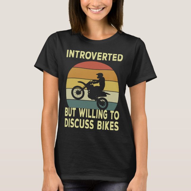 Camiseta Introverted But Willing To Discuss Bikes  Bike (Anverso)