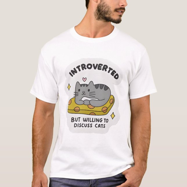 Camiseta "Introverted but willing to discuss cats" (Anverso)
