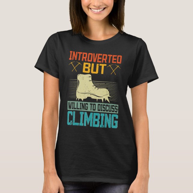 Camiseta Introverted Climber Vintage Rock Climbing Boulderi (Anverso)