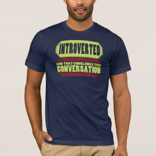 Camiseta introvertida azul divertida