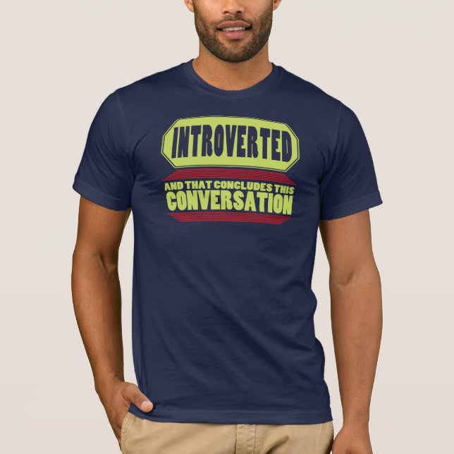 Camiseta introvertida azul divertida (Anverso)