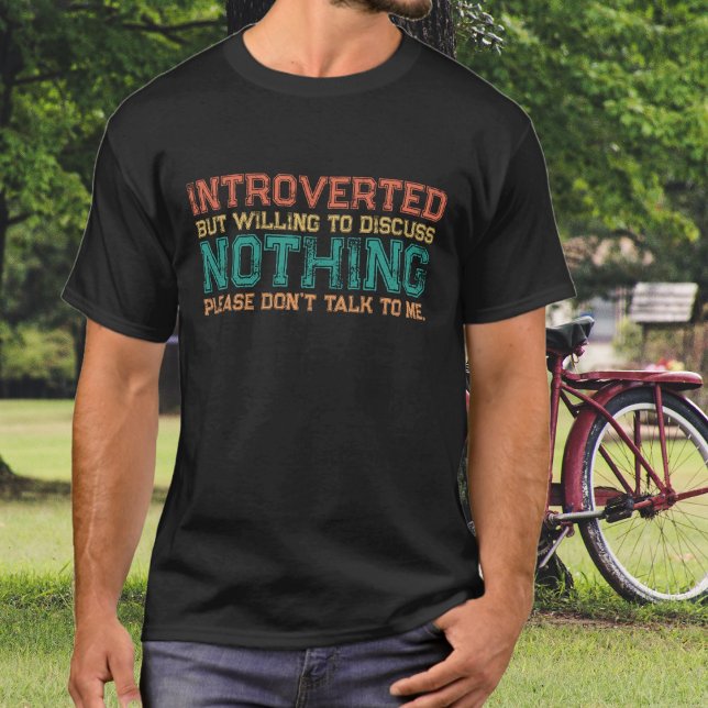Camiseta Introvertido Discute Nada Retro Angustiado (Subido por el creador)