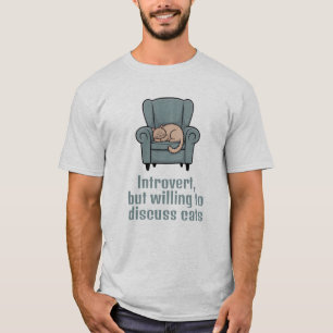 Camiseta Introvertido Dispuesto A Discutir Cats Cita Divert