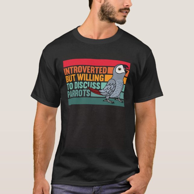 Camiseta Introvertido pero con loros africanos (Anverso)