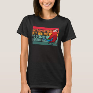 Camiseta Introvertido pero con loros Ala Verde Macaw