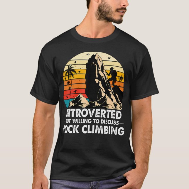 Camiseta Introvertido Pero Dispuesto A Discutir Escalada En (Anverso)