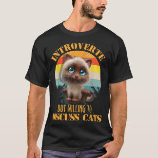 Camiseta Introvertido pero dispuesto a discutir gatos gatit