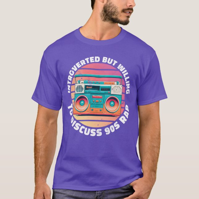 Camiseta introvertido pero dispuesto a discutir Rap de los  (Anverso)