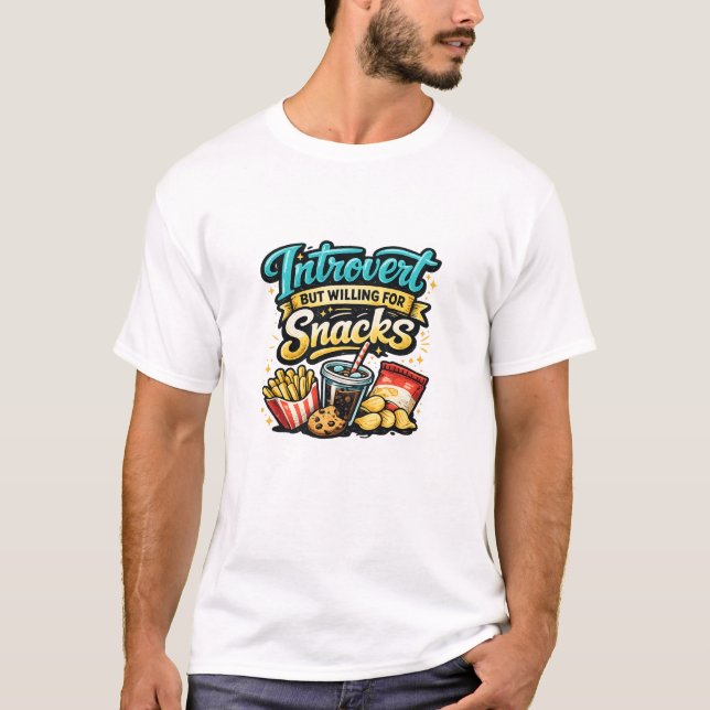 Camiseta Introvertido Pero Dispuesto Por Snacks (Anverso)