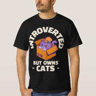 Camiseta Introvertido Pero Es Dueño De Gatos Amante De Los 