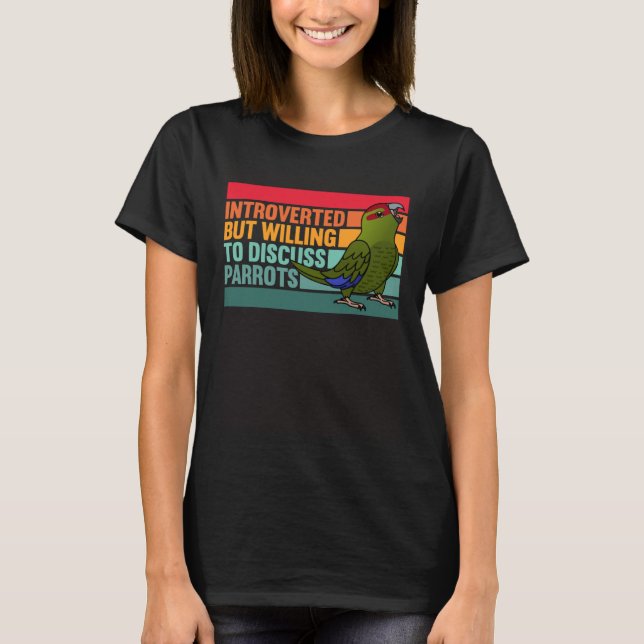 Camiseta Introvertido Pero Loros Kakariki Corona Roja (Anverso)