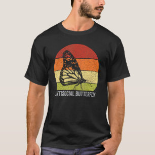Camiseta Introvertidos antisociales de mariposa retro con p