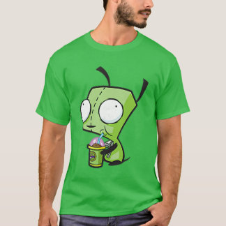 Camiseta Invader Zim Gir Frente Atrás Dibujo animado Nickel