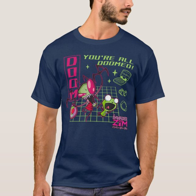 Camiseta Invader Zim Youre All Doomed Y2K Cartoon family (Anverso)
