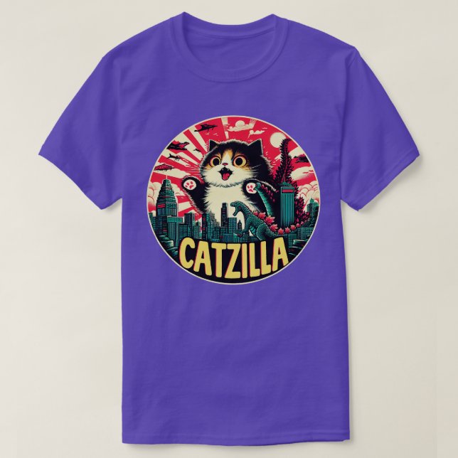 Camiseta Invasión de gatos épicos de CATZILLA (Diseño del anverso)