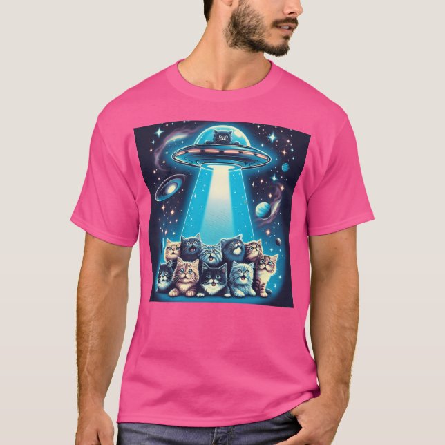 Camiseta Invasión De Gatos Ufo (Anverso)