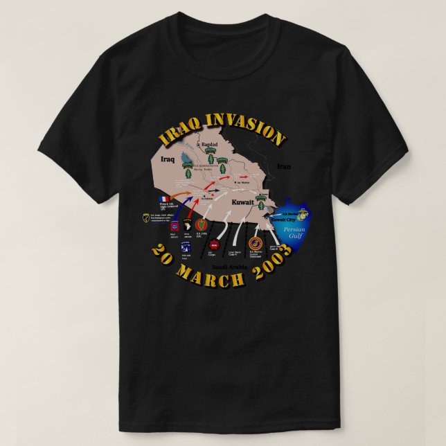 Camiseta Invasión de Iraq 2003 (Diseño del anverso)