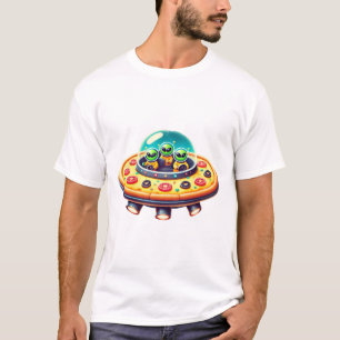 Camiseta Invasión de OVNI Pizza - Queso extra, diversión ex