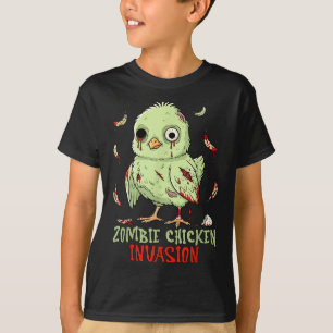 Camiseta Invasión de pollos zombies pollita linda no muerta