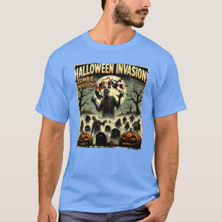 Camiseta Invasión de zombis de Halloween retro