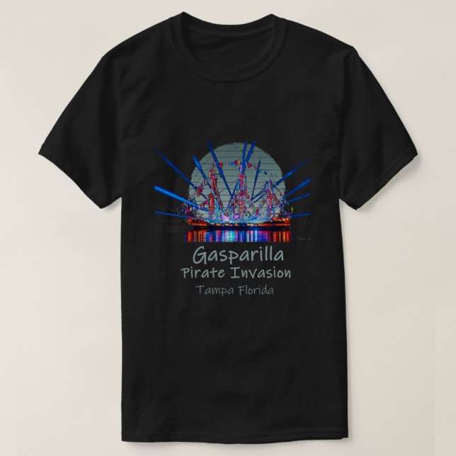 Camiseta invasión pirata de naves piratas de Gasparilla Tam (Diseño del anverso)