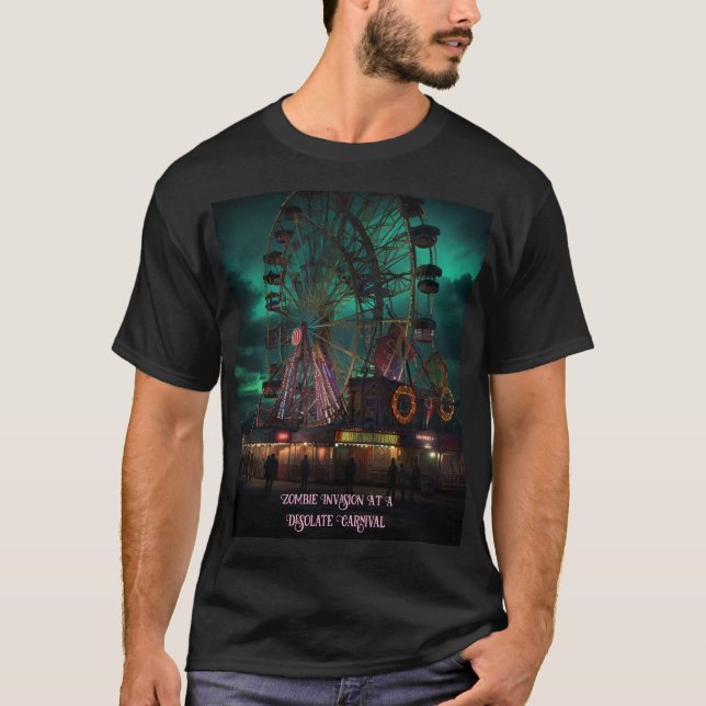 Camiseta Invasión zombiana en un desolado carnaval (Anverso)