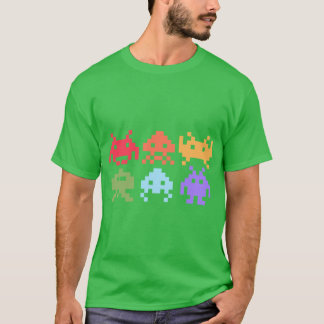 Camiseta Invasores Espaciales Arte Piel Alienígenas Arcoíri