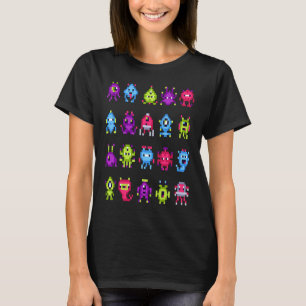 Camiseta INVASORES  Me encantan los 80 Retro 8 Bit Monstruo