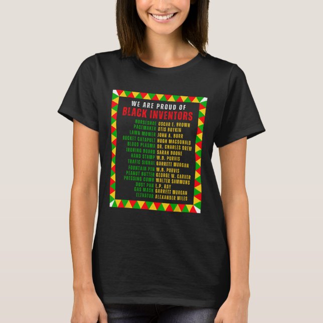 Camiseta Inventores negros Orgullosos Mes de Historia Negra (Anverso)
