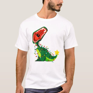 Camiseta Invernadero del árbol navideño T-Rex Dinosaur