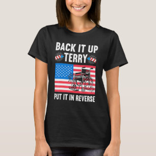 Camiseta Inverso 4 de julio fuegos artificiales Atrás Terry