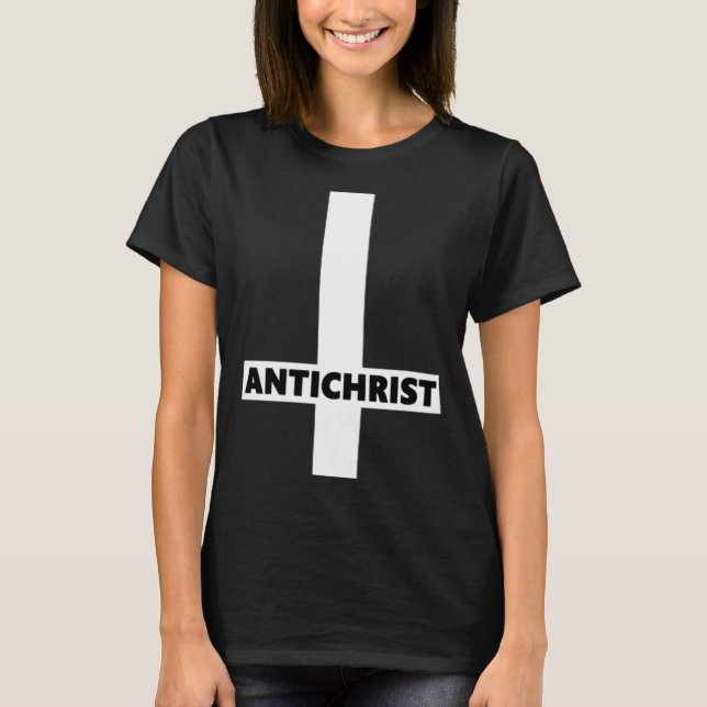 Camiseta Inverted Cross Antichrist Upside Down Satan Atheis (Anverso)