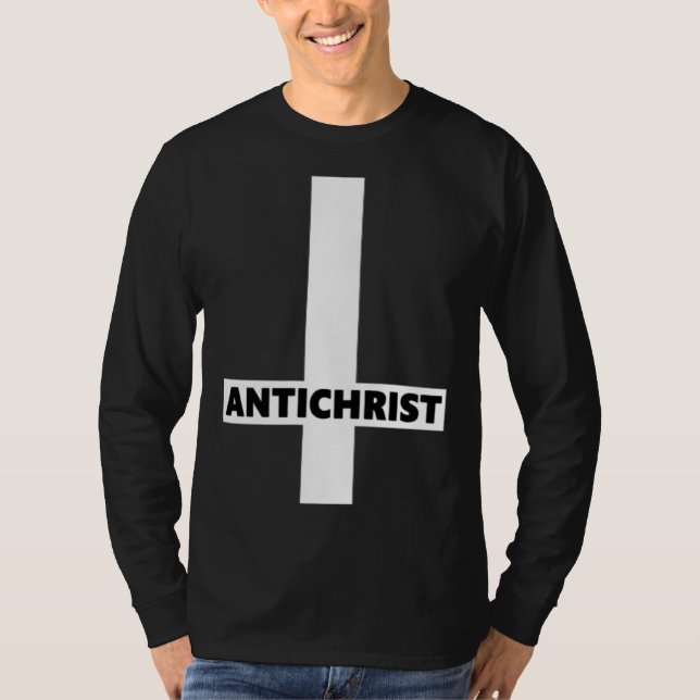 Camiseta Inverted Cross Antichrist Upside Down Satan Atheis (Anverso)