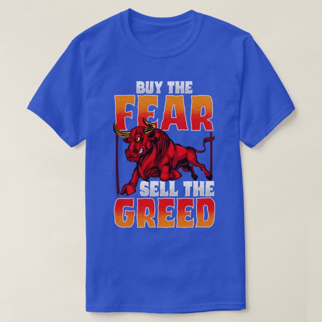 Camiseta Invertir Comprar El Miedo Vender El Mercado De Val (Diseño del anverso)