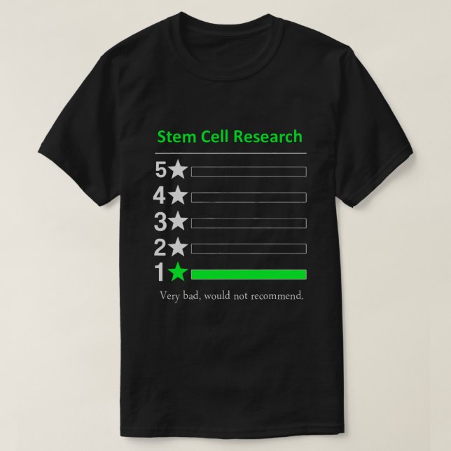 Camiseta Investigación de células madre Muy mal, no lo reco (Diseño del anverso)