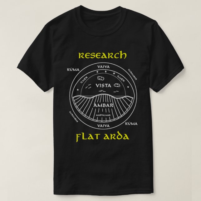 Camiseta Investigación de luz arda plana sobre la oscuridad (Diseño del anverso)