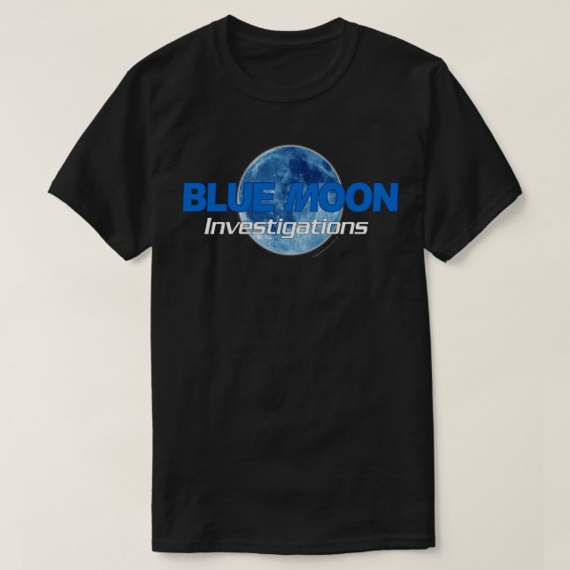 Camiseta Investigaciones de Blue Moon (Diseño del anverso)