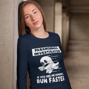 Camiseta Investigador paranormal de caza fantasma corre más