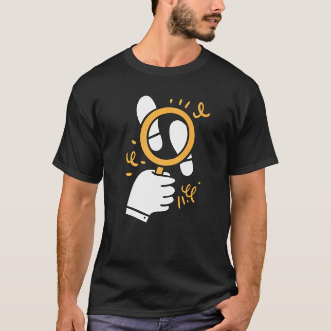 Camiseta Investigador secreto de vidrio de aumento privado  (Anverso)
